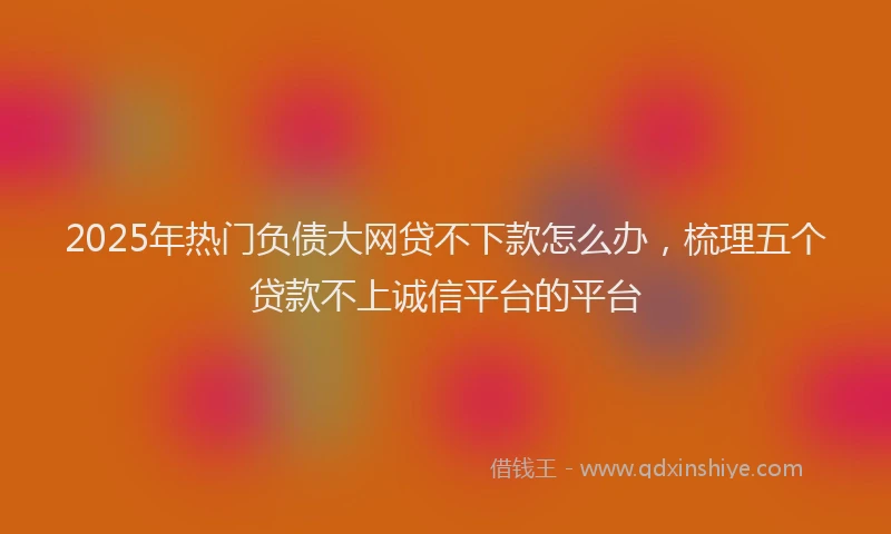 2025年热门负债大网贷不下款怎么办，梳理五个贷款不上诚信平台的平台