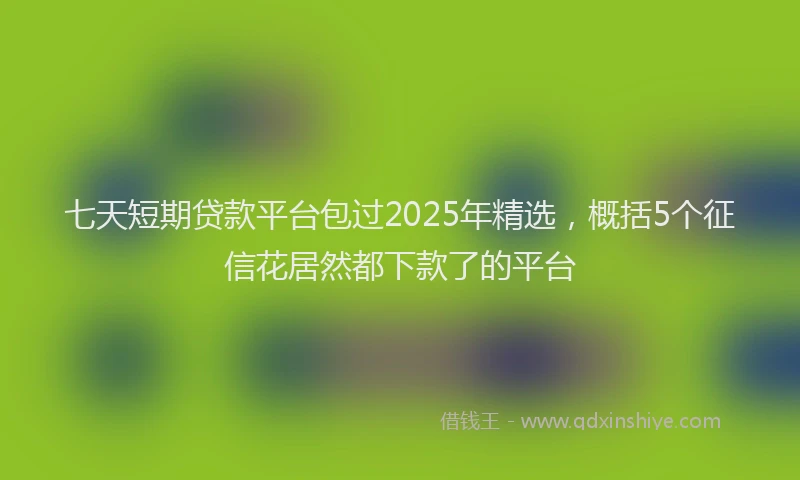 七天短期贷款平台包过2025年精选，概括5个征信花居然都下款了的平台