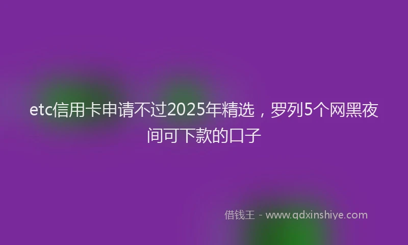 etc信用卡申请不过2025年精选，罗列5个网黑夜间可下款的口子