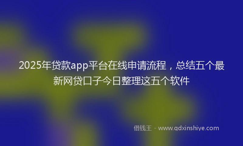2025年贷款app平台在线申请流程，总结五个最新网贷口子今日整理这五个软件