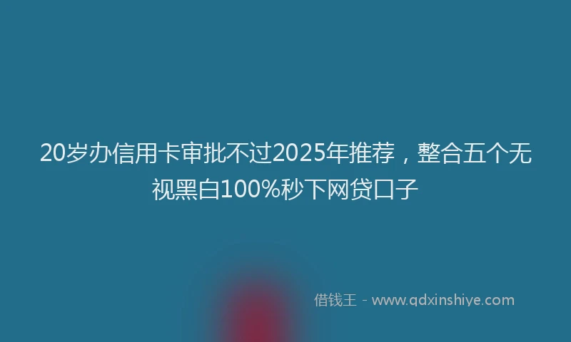 20岁办信用卡审批不过2025年推荐，整合五个无视黑白100%秒下网贷口子
