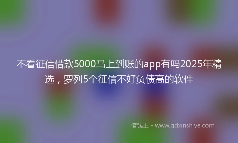 不看征信借款5000马上到账的app有吗2025年精选，罗列5个征信不好负债高的软件