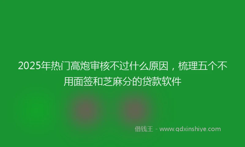 2025年热门高炮审核不过什么原因，梳理五个不用面签和芝麻分的贷款软件