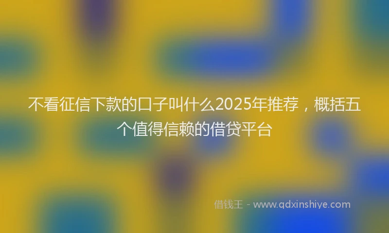 不看征信下款的口子叫什么2025年推荐，概括五个值得信赖的借贷平台