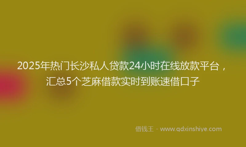 2025年热门长沙私人贷款24小时在线放款平台，汇总5个芝麻借款实时到账速借口子