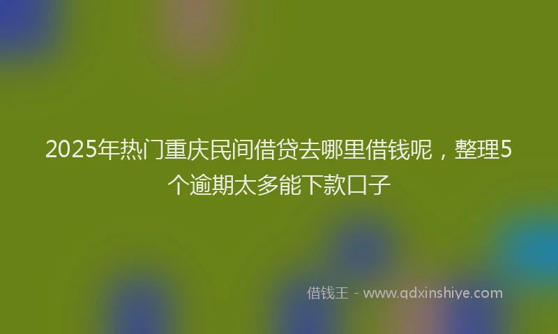 2025年热门重庆民间借贷去哪里借钱呢，整理5个逾期太多能下款口子