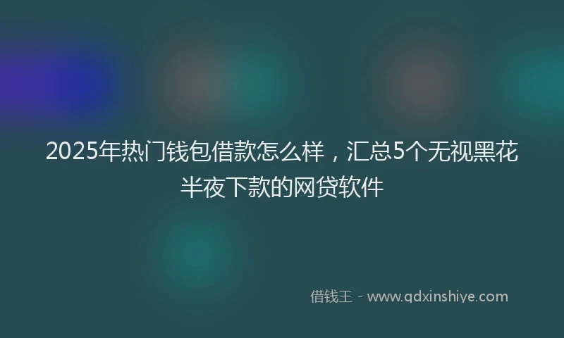 2025年热门钱包借款怎么样，汇总5个无视黑花半夜下款的网贷软件