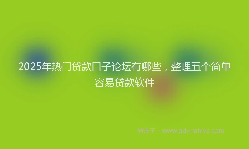 2025年热门贷款口子论坛有哪些，整理五个简单容易贷款软件