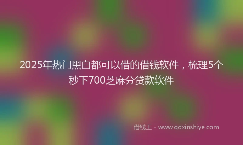 2025年热门黑白都可以借的借钱软件，梳理5个秒下700芝麻分贷款软件