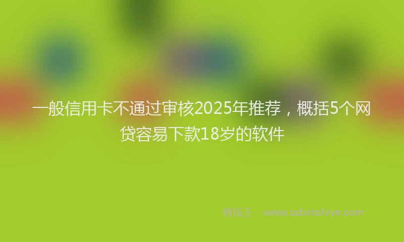 一般信用卡不通过审核2025年推荐，概括5个网贷容易下款18岁的软件