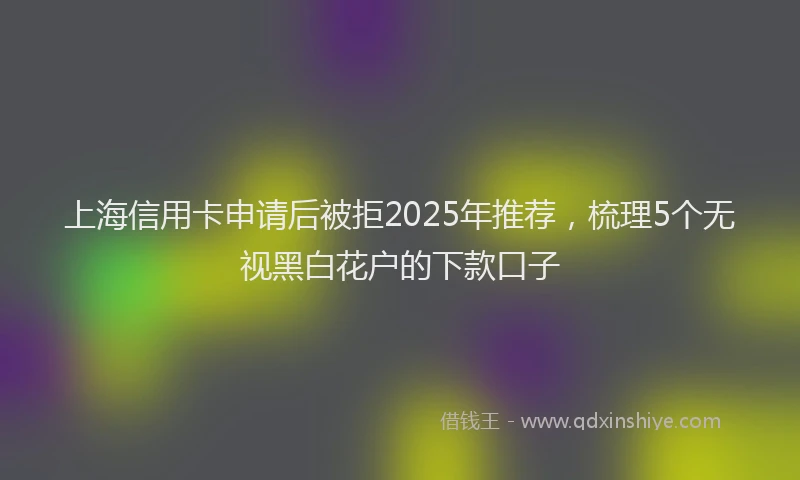 上海信用卡申请后被拒2025年推荐，梳理5个无视黑白花户的下款口子