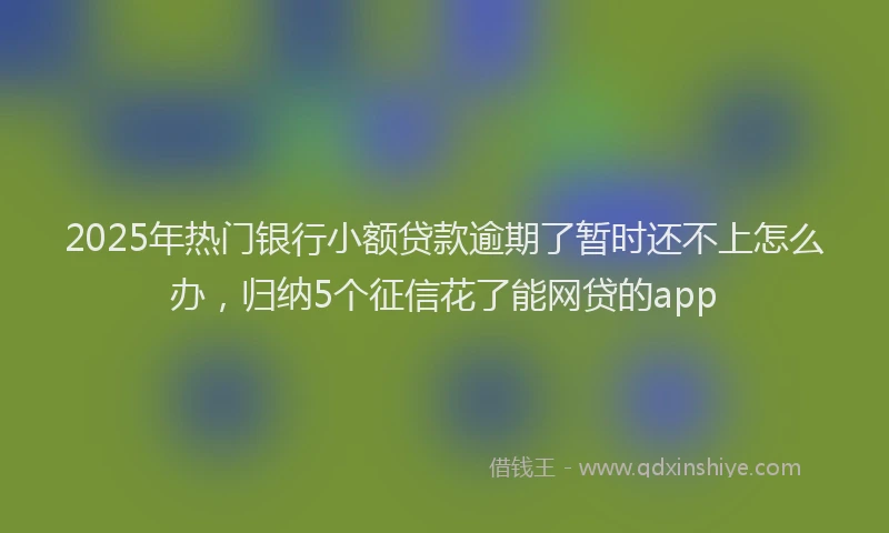 2025年热门银行小额贷款逾期了暂时还不上怎么办，归纳5个征信花了能网贷的app