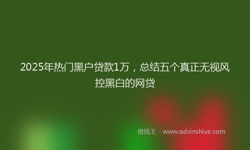 2025年热门黑户贷款1万，总结五个真正无视风控黑白的网贷