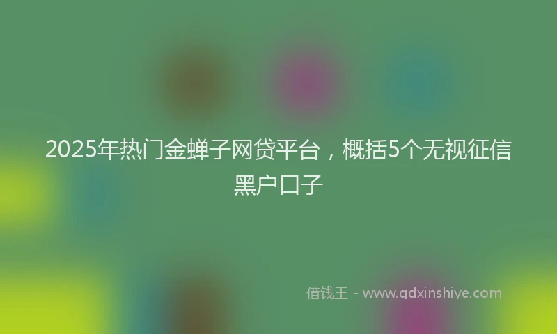 2025年热门金蝉子网贷平台，概括5个无视征信黑户口子