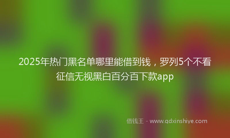 2025年热门黑名单哪里能借到钱，罗列5个不看征信无视黑白百分百下款app