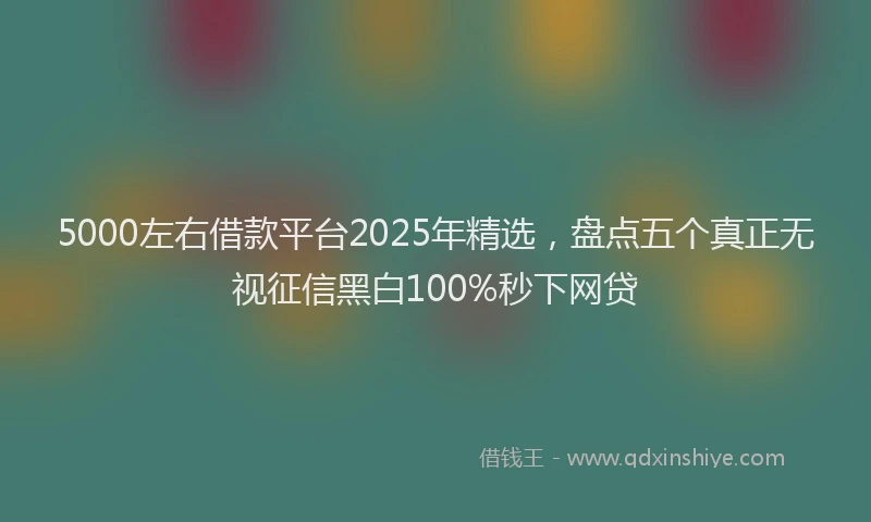 5000左右借款平台2025年精选，盘点五个真正无视征信黑白100%秒下网贷