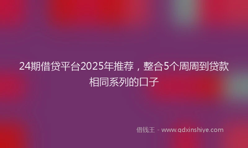 24期借贷平台2025年推荐，整合5个周周到贷款相同系列的口子