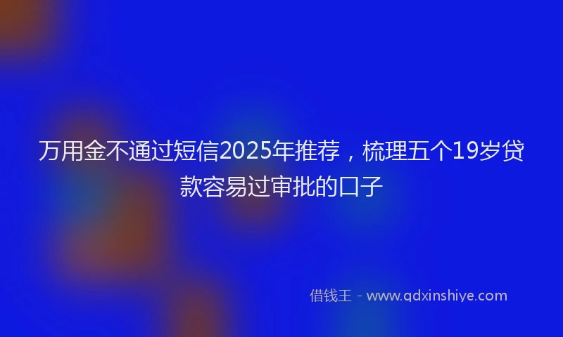 万用金不通过短信2025年推荐，梳理五个19岁贷款容易过审批的口子