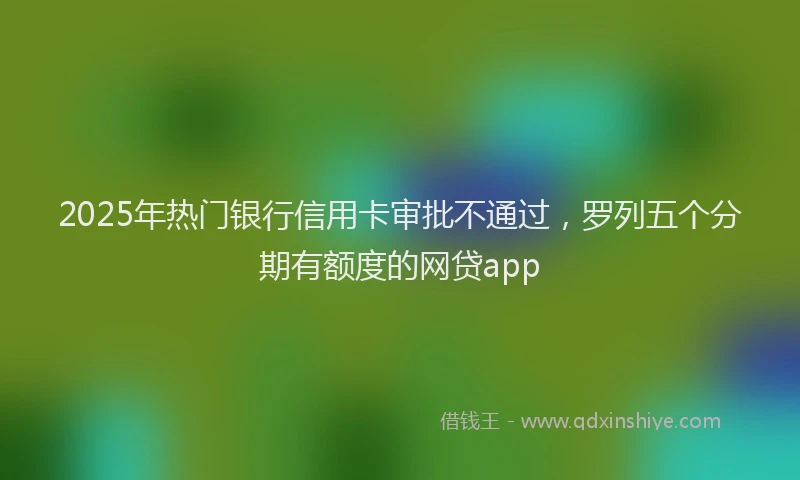 2025年热门银行信用卡审批不通过，罗列五个分期有额度的网贷app