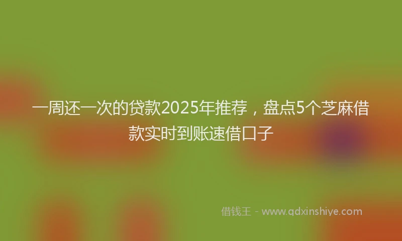 一周还一次的贷款2025年推荐，盘点5个芝麻借款实时到账速借口子