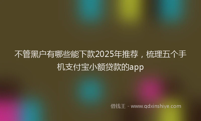 不管黑户有哪些能下款2025年推荐，梳理五个手机支付宝小额贷款的app