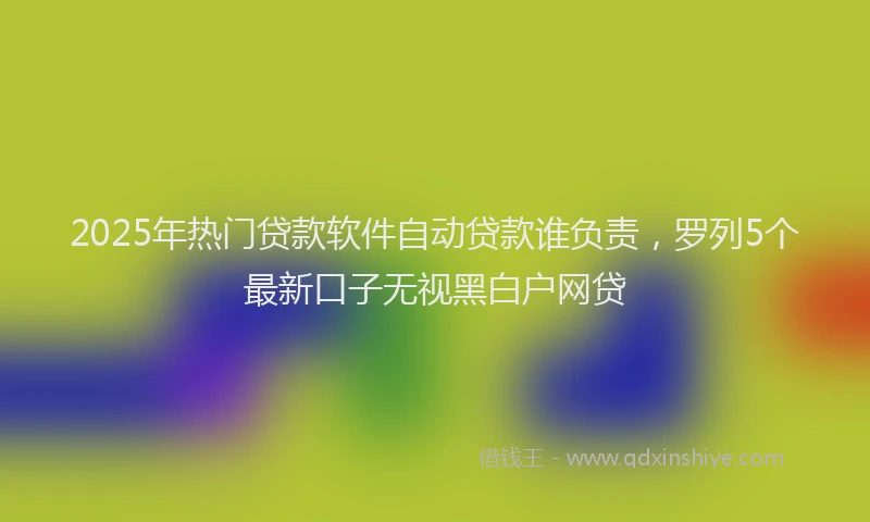 2025年热门贷款软件自动贷款谁负责，罗列5个最新口子无视黑白户网贷