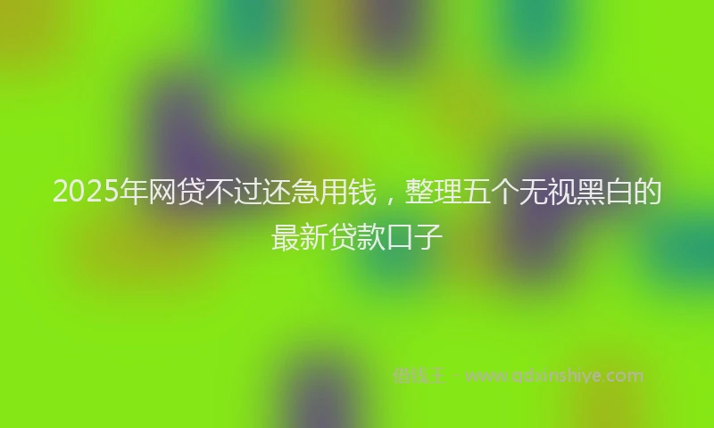 2025年网贷不过还急用钱，整理五个无视黑白的最新贷款口子