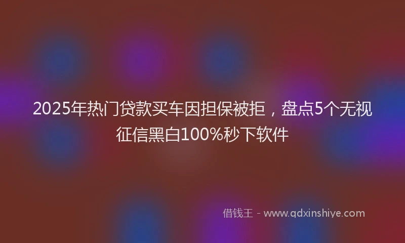 2025年热门贷款买车因担保被拒，盘点5个无视征信黑白100%秒下软件