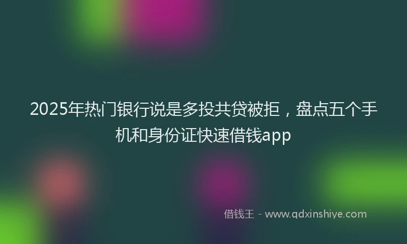 2025年热门银行说是多投共贷被拒，盘点五个手机和身份证快速借钱app