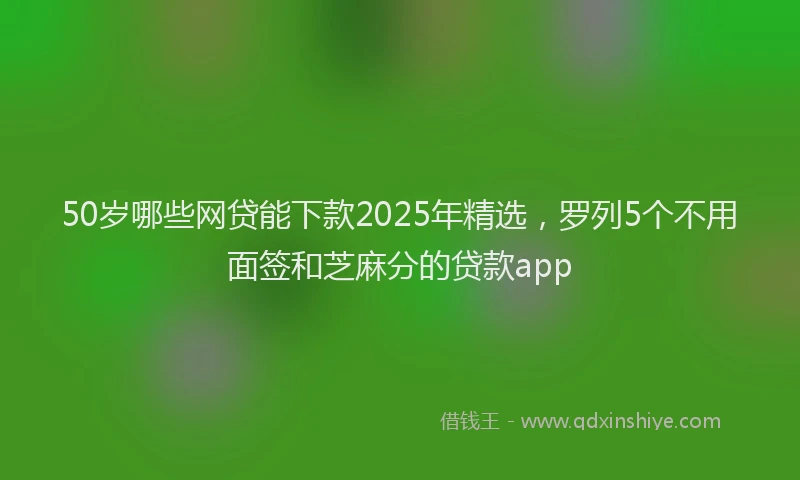50岁哪些网贷能下款2025年精选，罗列5个不用面签和芝麻分的贷款app