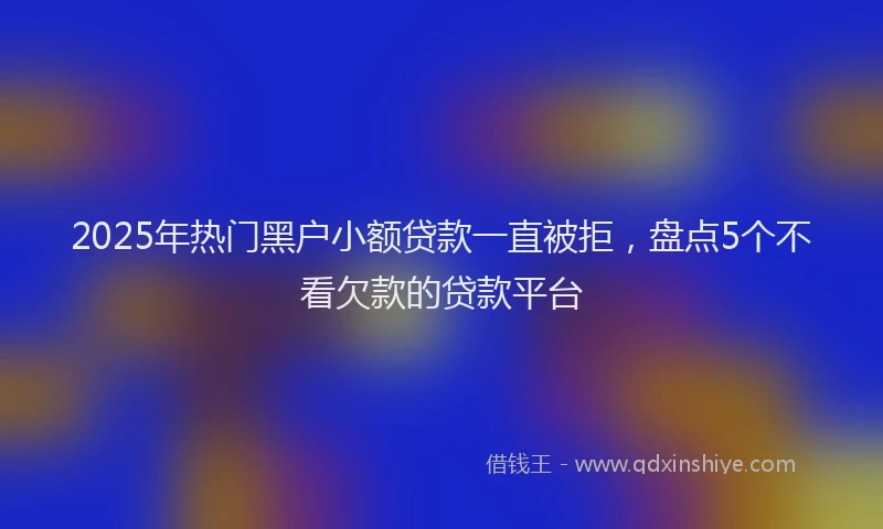 2025年热门黑户小额贷款一直被拒，盘点5个不看欠款的贷款平台