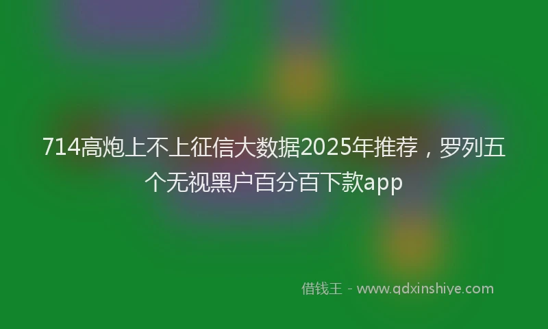 714高炮上不上征信大数据2025年推荐，罗列五个无视黑户百分百下款app