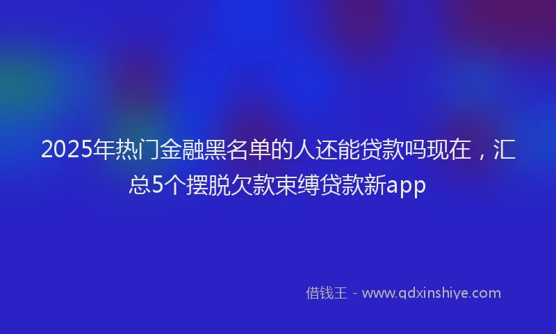 2025年热门金融黑名单的人还能贷款吗现在，汇总5个摆脱欠款束缚贷款新app
