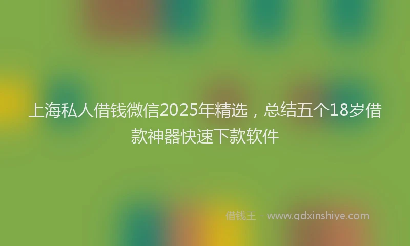 上海私人借钱微信2025年精选，总结五个18岁借款神器快速下款软件