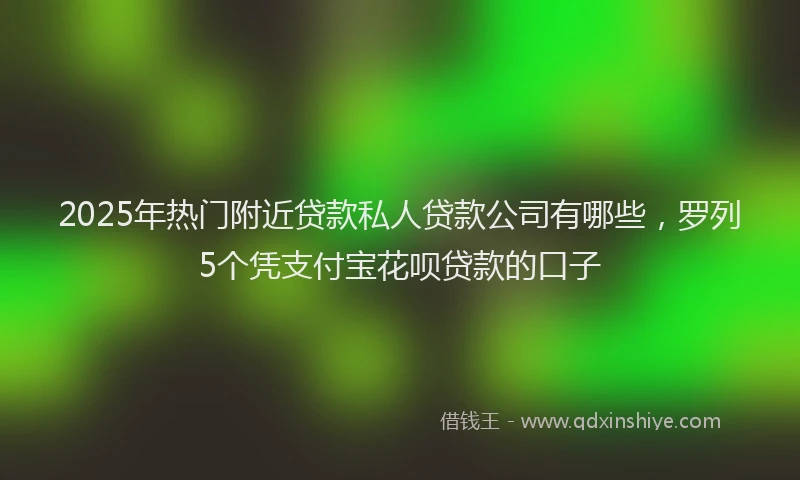 2025年热门附近贷款私人贷款公司有哪些，罗列5个凭支付宝花呗贷款的口子