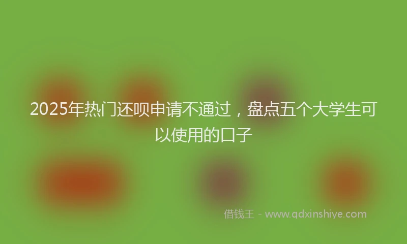 2025年热门还呗申请不通过，盘点五个大学生可以使用的口子