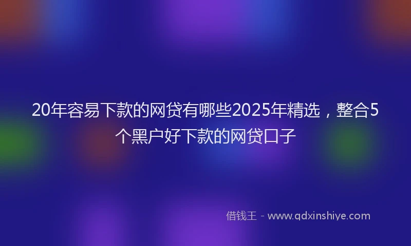 20年容易下款的网贷有哪些2025年精选，整合5个黑户好下款的网贷口子
