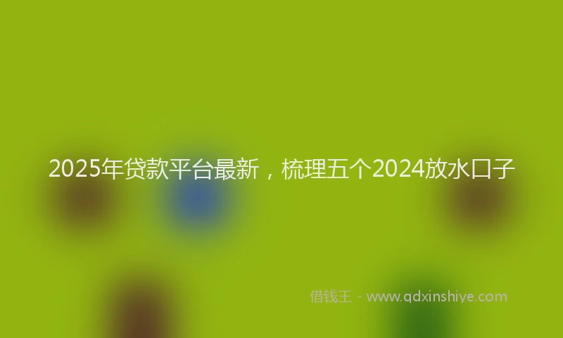 2025年贷款平台最新，梳理五个2024放水口子