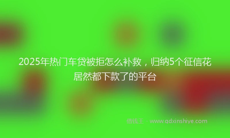 2025年热门车贷被拒怎么补救，归纳5个征信花居然都下款了的平台