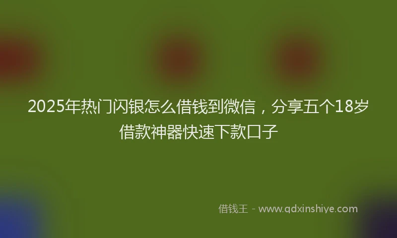 2025年热门闪银怎么借钱到微信，分享五个18岁借款神器快速下款口子