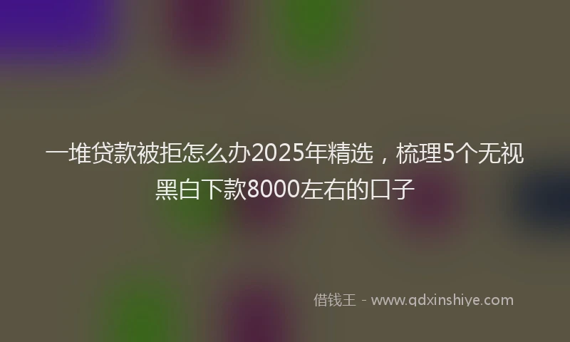 一堆贷款被拒怎么办2025年精选，梳理5个无视黑白下款8000左右的口子
