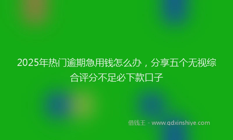 2025年热门逾期急用钱怎么办，分享五个无视综合评分不足必下款口子