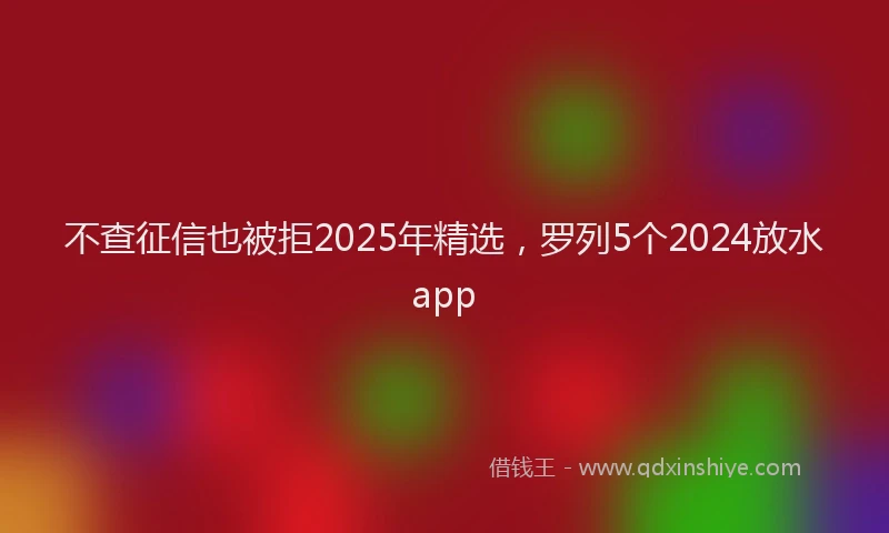 不查征信也被拒2025年精选，罗列5个2024放水app