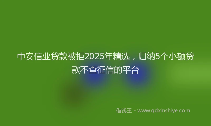中安信业贷款被拒2025年精选，归纳5个小额贷款不查征信的平台