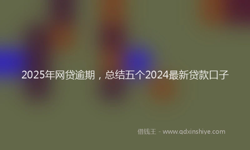 2025年网贷逾期，总结五个2024最新贷款口子