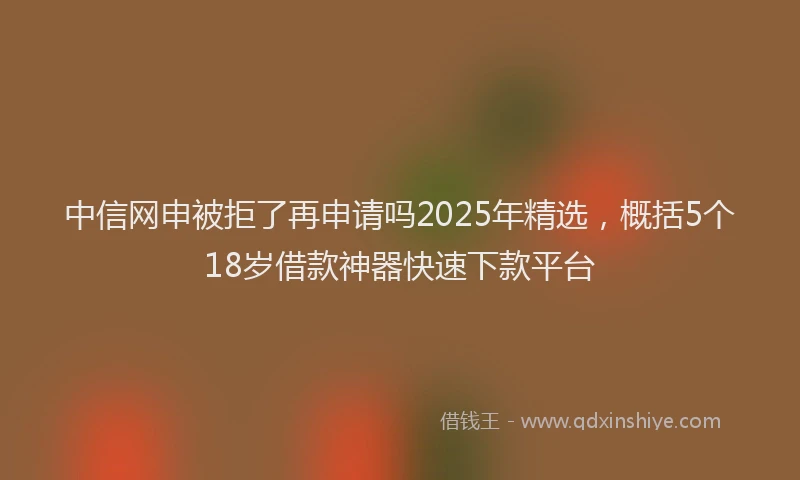 中信网申被拒了再申请吗2025年精选，概括5个18岁借款神器快速下款平台