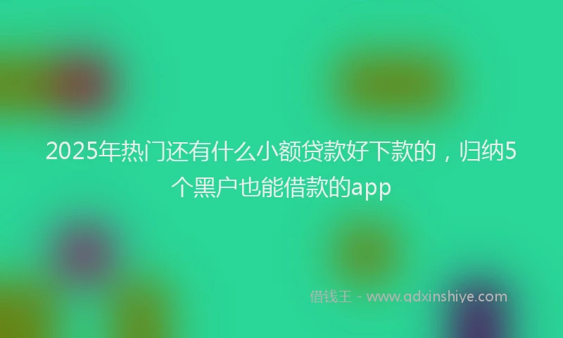 2025年热门还有什么小额贷款好下款的，归纳5个黑户也能借款的app