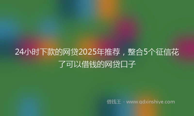 24小时下款的网贷2025年推荐，整合5个征信花了可以借钱的网贷口子