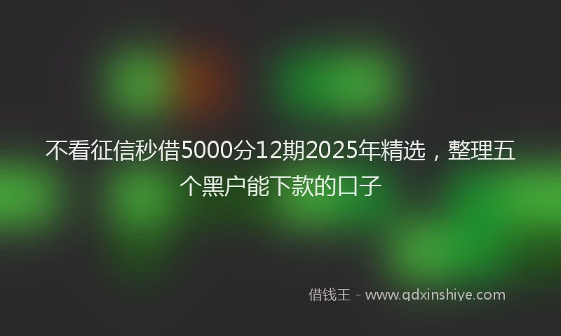 不看征信秒借5000分12期2025年精选，整理五个黑户能下款的口子