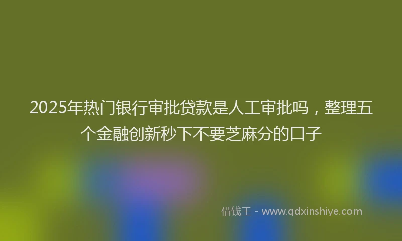 2025年热门银行审批贷款是人工审批吗，整理五个金融创新秒下不要芝麻分的口子